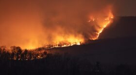 A fire at The Waterfall Mountain complex west of Luray Wednesday night. (Photo courtesy of Peter Forister Photography)