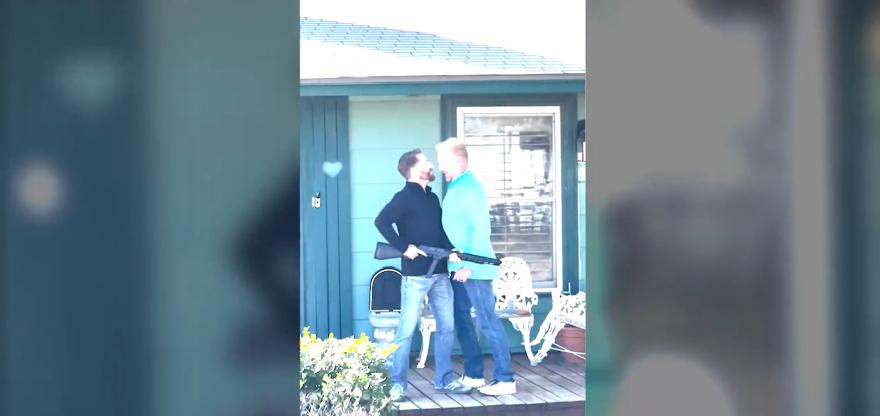 A screenshot from the video that shows the altercation between Kyle Carruth (left) and Chad Read.