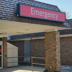 Many of the patients picked up at the North Lake Processing Center in an emergency medical call are taken to the nearby emergency room at Reed City Hospital. (Photo: Adam Yahya Rayes / Michigan Public)