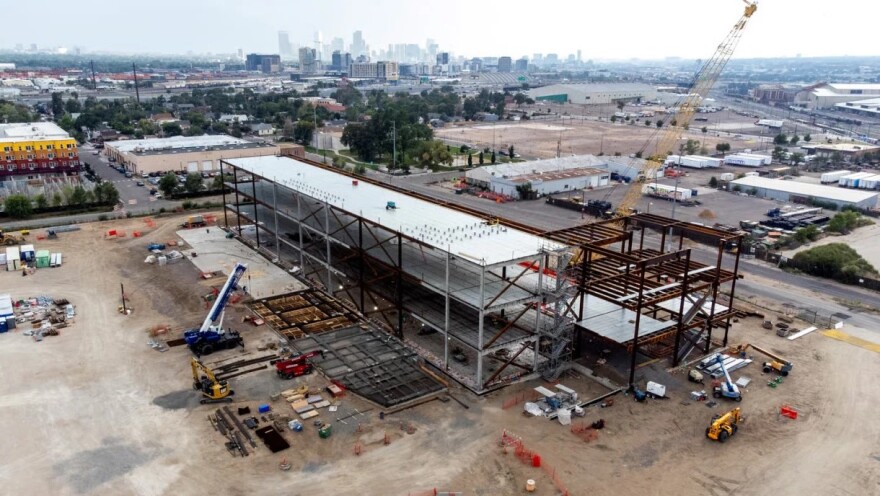 Construction is underway on a new datacenter in Denver's Elyria Swansea neighborhood, Sept. 5, 2025.