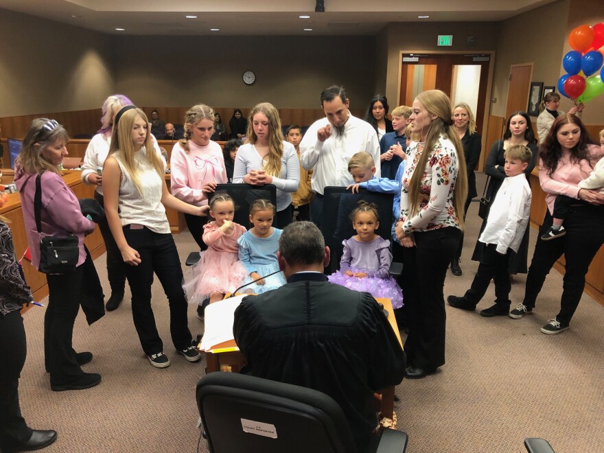 The DeLeone family adopts three little girls as part of a special adoption ceremony in Oxnard.
