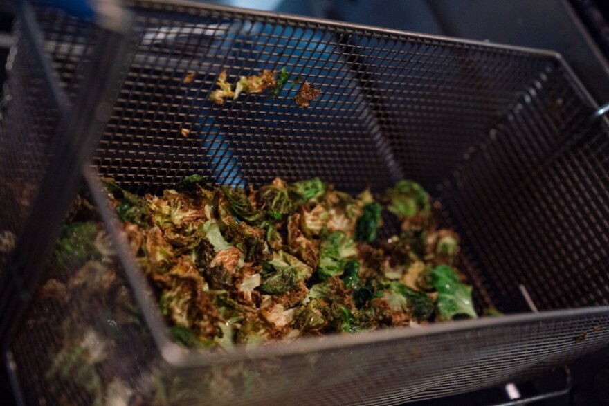 fried brussel leaves