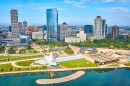 2023 Aerial View of Milwaukee, from Lake Michigan