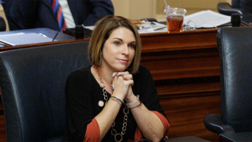 Del. Carrie Coyner, R-Chesterfield, listens on Wednesday, January 31, 2024 at the Virginia State Capitol in Richmond, Virginia. (Photo by Shaban Athuman, VPM News)