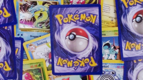 Pokemon trading cards are displayed in Scituate, Massachusetts. (Charles Krupa/AP)
