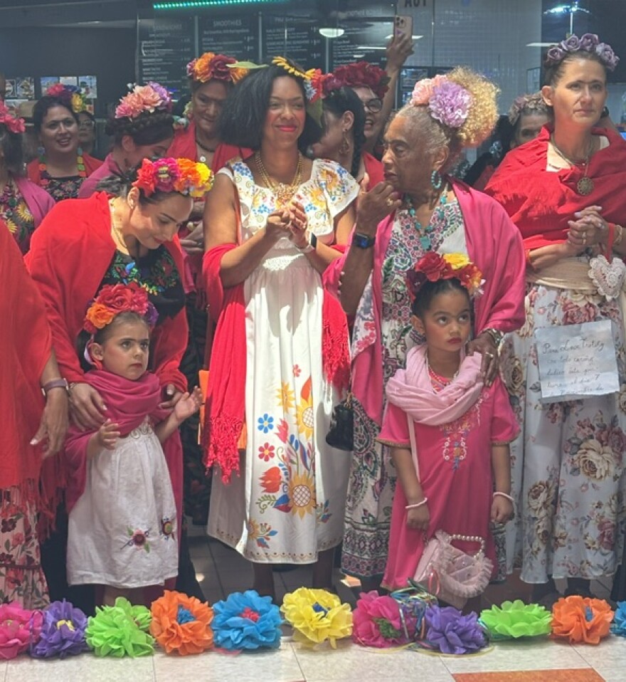 Frida look-alikes. Participants of all ages made Frida Fest a family affair.