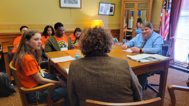 Student members of LIT or Leaders Igniting Transformation meet for advocacy day at the Wisconsin State Capitol in 2023, pushing for things like tuition assistance for first generation college students. The Milwaukee Journal Sentinel reports that in states that have adopted measures on DEI like the ones going before voters in November, those states have seen reduced enrollment among students of color and fewer government contracts to women and minority-run businesses.