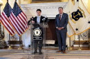 Health Insurance Commissioner Cory King and Governor McKee. Credit: Ian Donnis/Ocean State Media