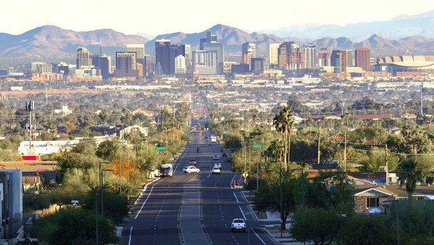 the phoenix skyline looking toward downtown