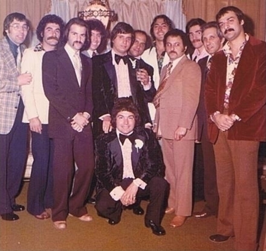 <p>While in New York, Jon Roberts (third from left) had close ties with the Gambino crime family. He attended his last wiseguy party — a New York wedding — before fleeing to Miami in 1973.</p>