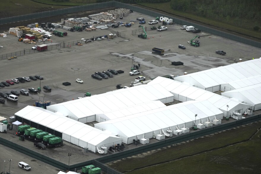 Work progresses on a new migrant detention facility