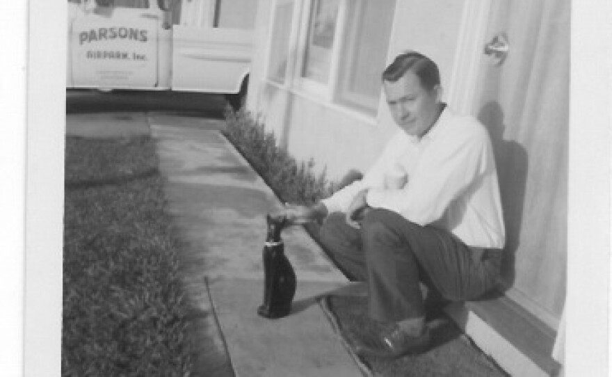 Louis Parsons in November 1960, shortly before he gave up flying and started a family. The truck in the background says "Parsons Airpark," after the private airport he built in Carpinteria, Calif. In the 1950s, movie stars would sometimes fly in on their way up to Santa Barbara.