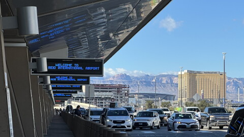 Outside a terminal at Harry Reid International Airport