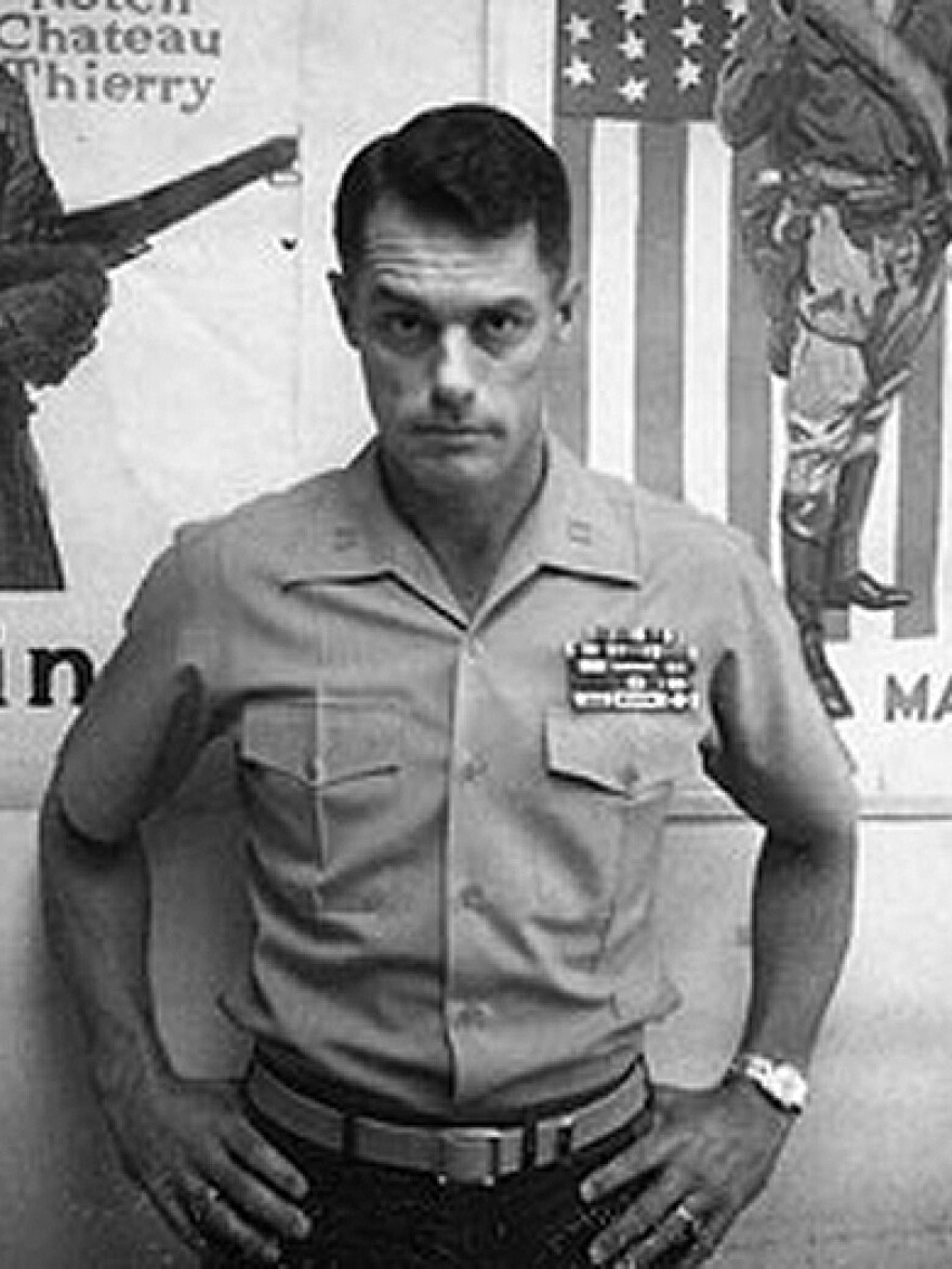 This is Donnie Dunagan in 1974, during his time in the Marine Corps. Even if anyone had known, it's tough to imagine anyone calling him "Maj. Bambi" to his face then anyway.