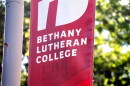 A banner of Bethany Lutheran College logo on Aug. 27.