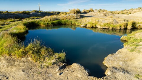 In the Mountain West, groundwater quietly feeds hot springs, such as the Trego Hot Springs in the Black Rock Desert in northern Nevada.