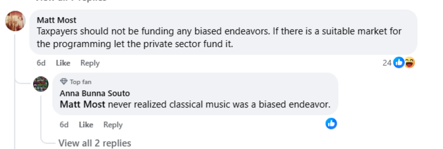Comment left on UpNorthLive's Facebook page on an Aug. 7, 2025 story about IPR losing federal funding
