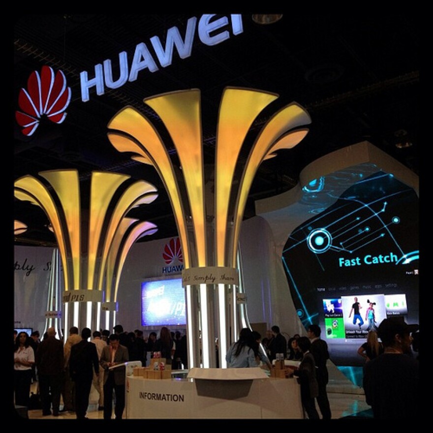 Huawei's booth at the 2012 International CES in Las Vegas