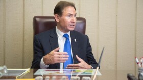 State Sen. Ron Sharp in his office at the Oklahoma state Capitol in Oklahoma City.