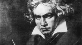 German composer Ludwig Van Beethoven, depicted in an original painting by Steiler. (Rischgitz/Getty Images)
