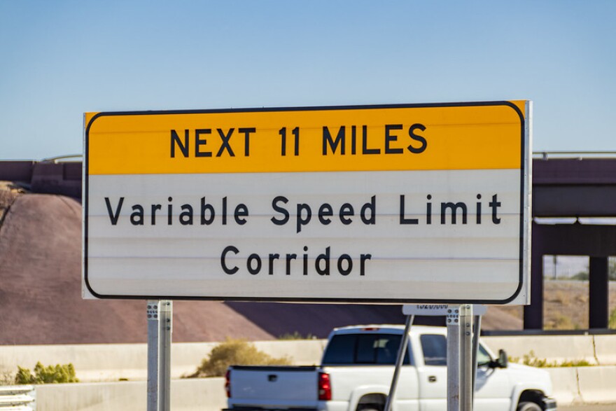 Drivers along Interstate 10 will notice caution signs, followed by a series of programmable speed limit signs every 1,000 feet that can change the legal speed limit.