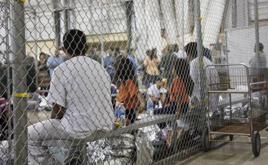 People detained at a facility in McAllen, Texas, on June 17, 2018.