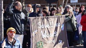 Save the Woods at the "walk out" demonstration at UNCA on Jan. 16, 2026