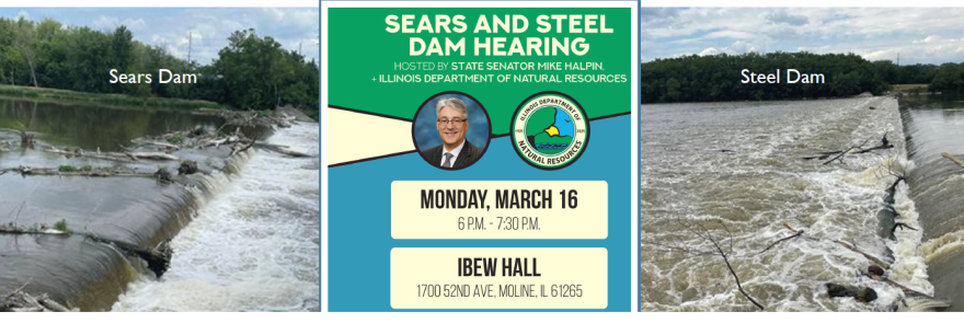 State Sen. Mike Halpin and Illinois Department of Natural Resources held a meeting in Moline on March 16 to review alternatives for the Steel Dam and Sears Dam on the Rock River.