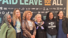 Advocates for paid family and medical leave spoke in Detroit on Friday, October 16, 2026.