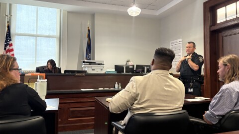Saratoga County Public Defender Yannick Clayton and Mr. Browne before Judge Vero