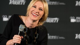 <strong>Laugh Riot:</strong> Blanchett, pictured here at a Hollywood screening of <em>Blue Jasmine</em> on Jan. 9, tells NPR's Robert Siegel that she read the film as a black comedy. It wasn't until three weeks into filming that director Woody Allen told her it was meant to be a serious drama.