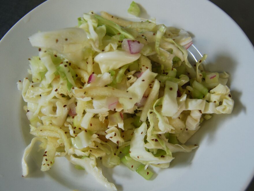 Napa cabbage and apple slaw.