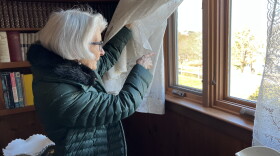 Mary Gallerani looks out toward the Sagamore Bridge from the house on Cecilia Terrace where she has lived since 1958.