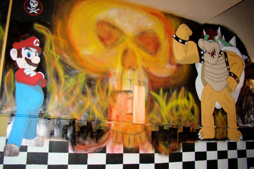 The bunker inside Foxtrot-01 is Mario-themed. Other missile bases are painted with other motifs, such as <em>Star Wars.</em>