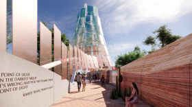 Rendering of the central tower of the Forever One Memorial