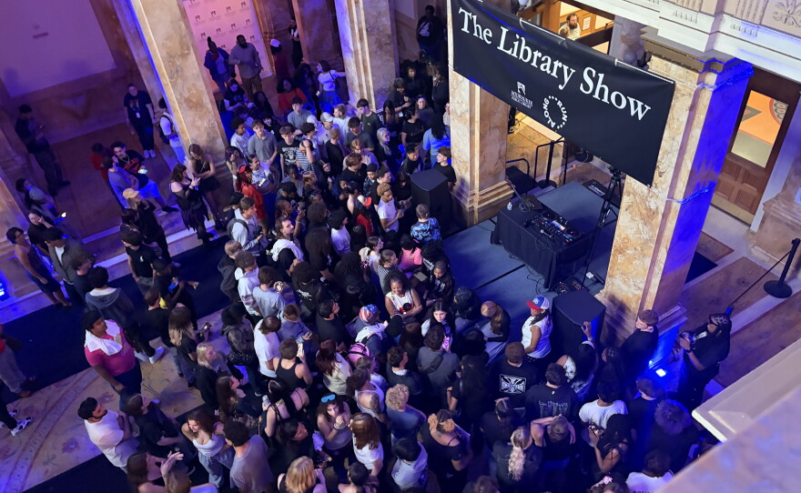 The crowd awaits the start of The Library Show in the Grand Rotunda of the Central Library.
