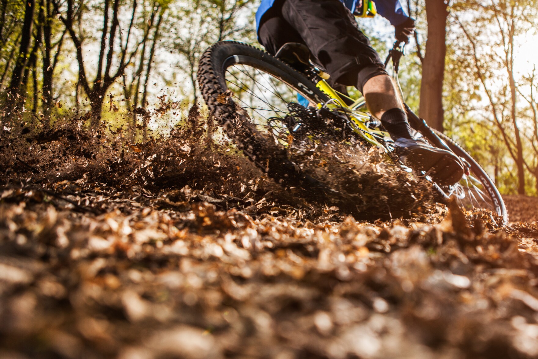 man riding a mountain bike