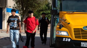 Bowie High School students return to campus for the first day of the 2026-2027 school year, Aug. 3, 2026