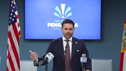 Pensacola Mayor D.C. Reeves talks about his proposed city-wide juvenile curfew during his weekly news conference on Wednesday.
