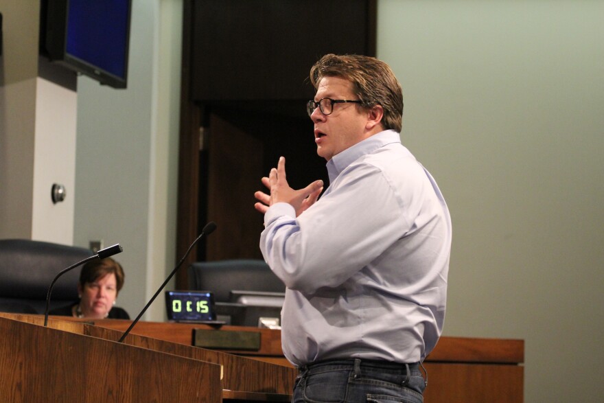 Landlord Joseph Ord speaks out against O'Mara's legislation at last week's St. Louis County Council meeting.