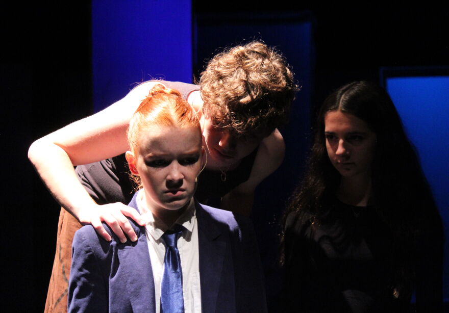 Jackson Halliburton as the monster tells Conor O'Malley (Reagan Strachan) that he expects Conor to tell him a story that contains Conor's truth.