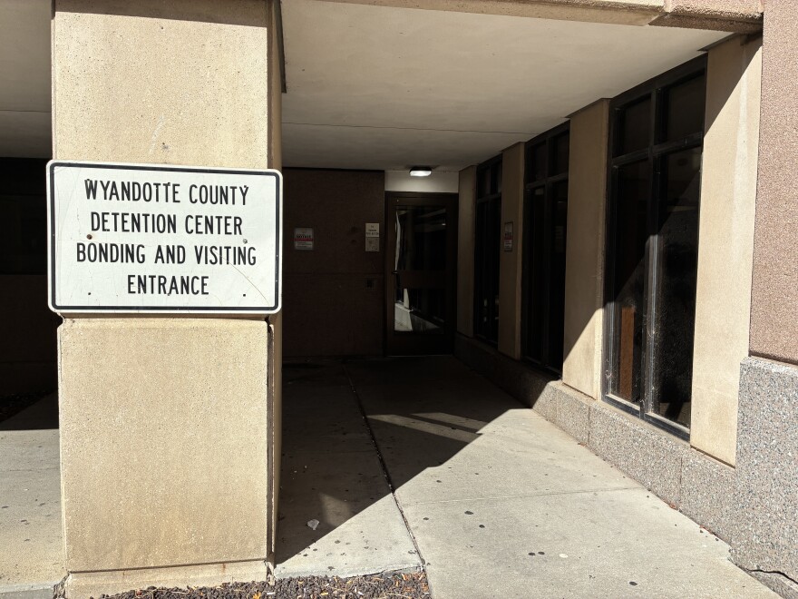 One of the entrances to the Wyandotte County Detention Center in Kansas City, Kansas.