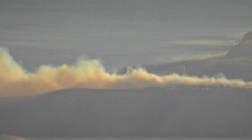 A brush fire is burning Thursday night on the Gaviota coastline, at the Tajiguas Landfill.