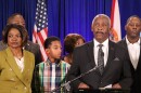 Orange County Mayor Jerry Demings' wife, former Congresswoman Val Demings, and other family members stood beside him Friday as he announced his prostate cancer diagnosis and the suspension of his campaign  for governor.