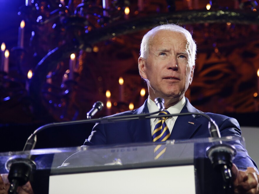 Former Vice President Joe Biden, pictured on March 26, said he does not believe he acted inappropriately with Lucy Flores at a campaign event in 2014.