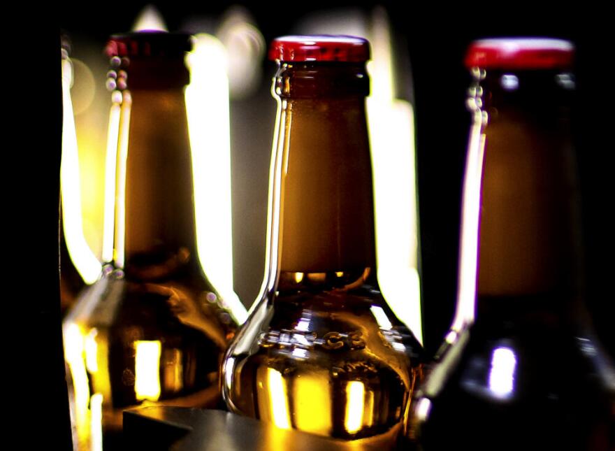 Detail of a beer bottles inside of Ambev's Barra do Pirai Brewery on March 31, 2020 in Barra do Pirai, Brazil. (Buda Mendes/Getty Images)