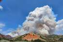 A photo of Rocky Canyon Fire taken on the morning of Aug. 11, 2026.