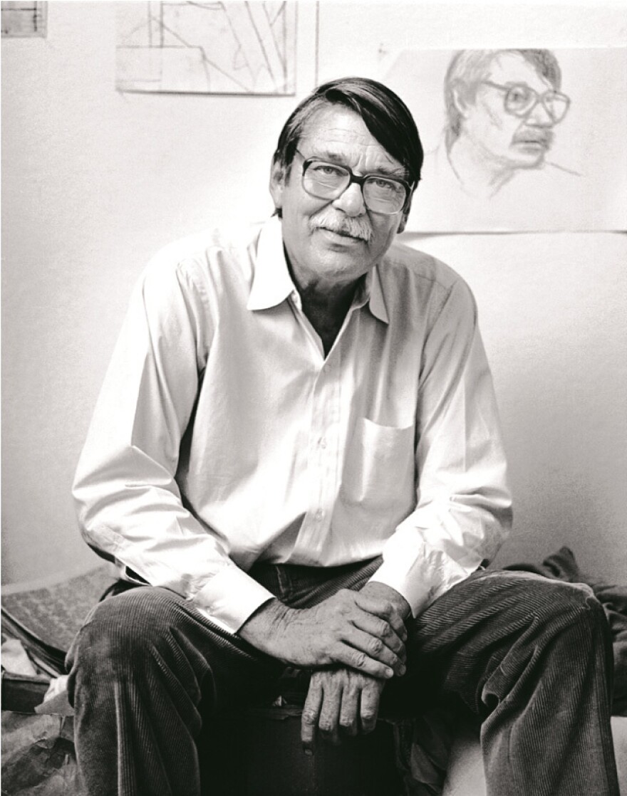 Diebenkorn and many other artists flocked to Ocean Park in the late 1960s — rent in the then-derelict area was cheap. He's pictured above in his Ocean Park studio in Santa Monica in 1984.