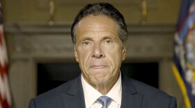 In this image taken from video provided by Office of the NY Governor, New York Gov. Andrew Cuomo makes a statement on a pre-recorded video released, Tuesday, Aug. 3, 2021, in New York.
