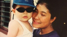 Arvie Lynn Cabral with her son Riley 